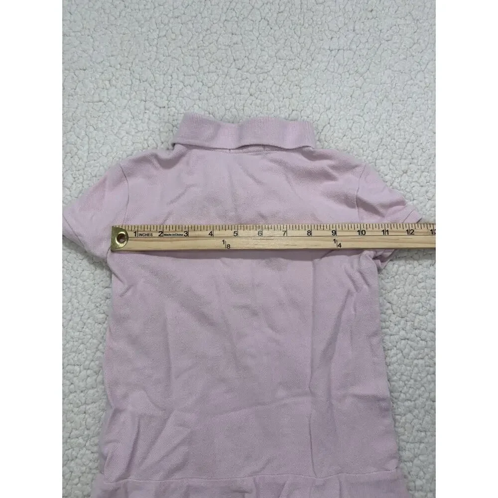 POLO Ralph Lauren Pink Dress Short Sleeve Drop Waist Pony Girls Size 5 Preppy